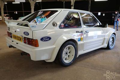 Ford Escort 1700T rally car at Race Retro. 320bhp 1.8 l turbo engine, RWD and a MkIII body.