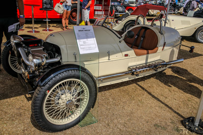 Morgan 3 wheeler fitted with a 1997cc V twin engine  Silverstone Classic 2018